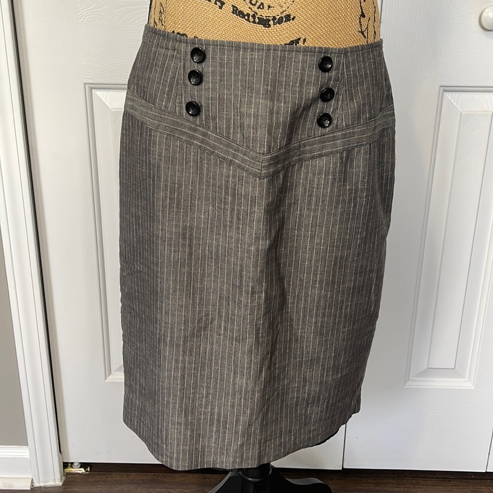 AGB Gray Pinstripe Pencil Skirt